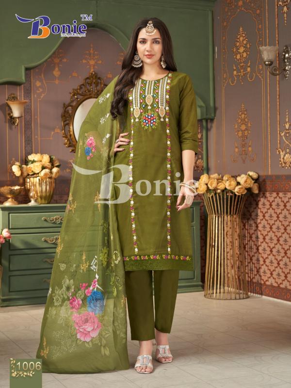 Bonie Farah Vol 1 Beautiful Embroidered Kurti Bottom With Dupatta